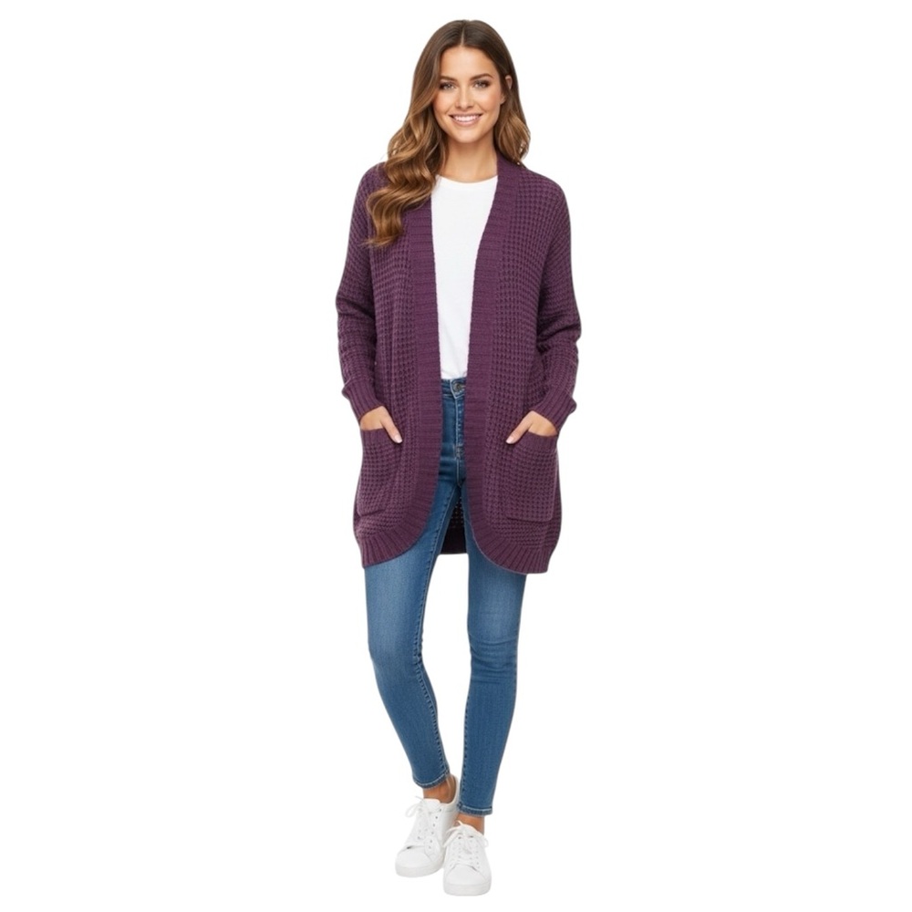 RD Style Purple Open-Front Cardigan Sweater. Size XS. Nwot